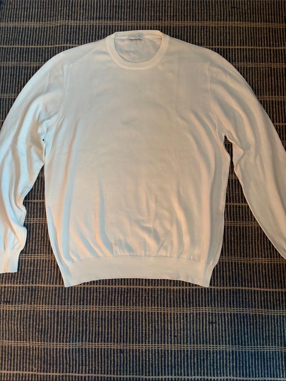 Boglioli Men's Crewneck Sweater in White-size large